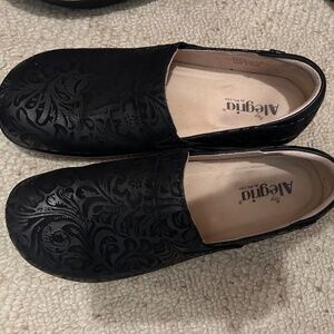 Black Patterned Alegria Shoes